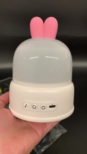 Cute Bunny Night Light Projector for Kids Room Decor Rotatable Starry Sky Lamp with 8 Lullabies and Remote Control Nursery Bedside Sleep Aid Toy Girl Birthday Gift