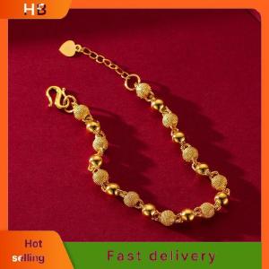 HB New Gold Plated Ball Beads Bracelet For Women Girls Fashion Chain Bracelet Wedding Jewelry Gift