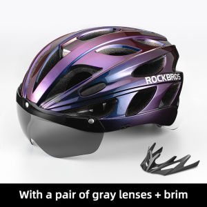 RockBros Cycling MTB Road Bike Helmets Bicycle Integrally-molded Helmets Magnetic Ultralight With Detachable Goggles 57-62CM