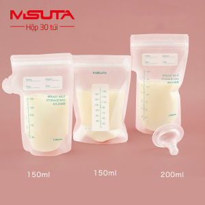 Túi trữ sữa Misuta 150ml200ml hộp 30 túi có vòi rót - Túi zip đựng sữa mẹ cao cấp chính hãng