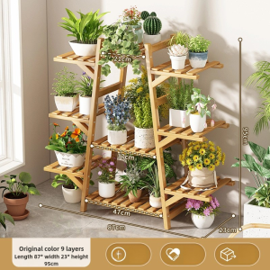 Bamboo Plant Rack Stand 6/7/9Layers 75/76/86CM Simple Indoor/Outdoor Living Room Flower Rack Wooden Plant Stand Rack