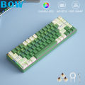 BOW G68S Wired Mechanical Gaming Keyboard 68 Keys ABS Hot-swappable Mixed light Detachable Type-C Wired Wireless BT Gaming Keyboards Anti-ghosting. 