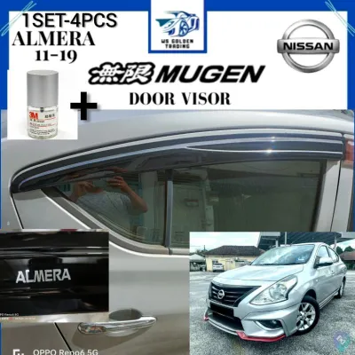 NISSAN ALMERA 2012-2019 Door Visor Air Press Window Mugen Style Acrylic Wind Deflector (4PCS/SET)