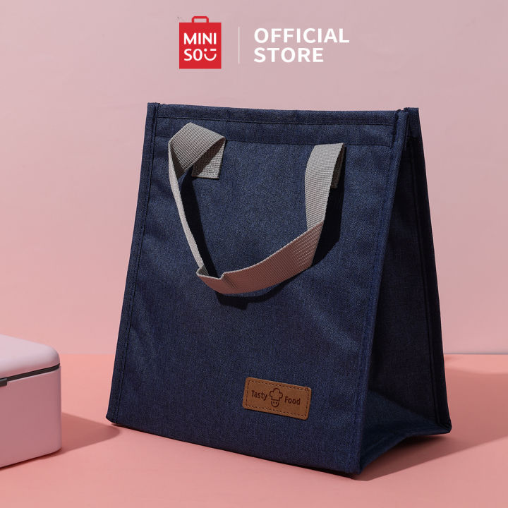 MINISO Tas Bekal Tas Lunch Tote Bag Food Box Foil Lunch Box Tas Makan Siang Warna Solid Makanan Tas Multi tujuan Cooler bag Lazada Indonesia