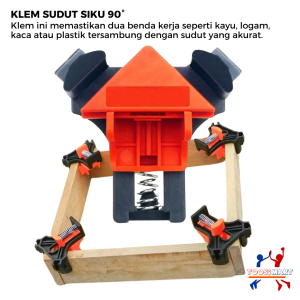 Klem Sudut Siku 90 Derajat Corner Clamp Penjepit Frame Pigura Kayu Kaca Woodworking Multifungsi