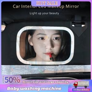 Professional Car Sun Visor LED Mirror – HD Makeup Reflection Touch Control 3-Tone Light Modes Rechargeable