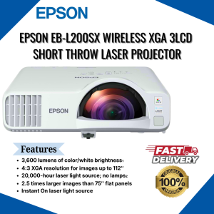 ❤️EPSON EB-L200SX XGA 3600 LUMENS SHORT THROW PROJECTOR