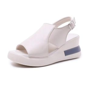 [Free Shipping] New Summer Thick-Soled Wedge Heel Plus Size Sandals for Trendy Women Fashionable Open-Toe Platform Shoes