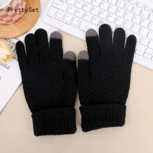 1 đôi phụ nữ Găng tay mùa đông màu trơn cho nam lông cừu ấm áp Găng Tay Len găng tay đàn hồi