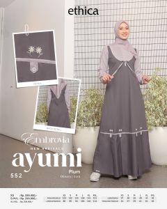 AYUMI 552 GAMIS KEKINIAN SIMPEL BY ETHICA TERBARU DAILY CASUAL OUTFIT
