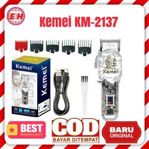 KEMEI Alat Cukur Rambut Elektrik Hair Clipper Professional Cordless Transparant Mesin Cukuran Kemei KM 2137