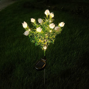 Solar Light Outdoor Waterproof Gardenia Flower Light Lampu Led Solar Garden Light 太陽能燈