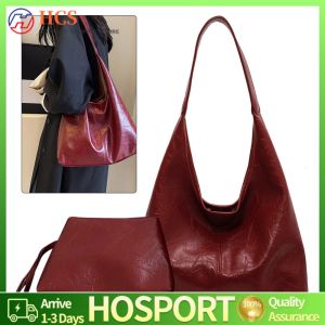 Chic Women 2pcs Bag Set Including Crossbody and Shoulder Bag Durable Satchel Hobo Bag for Daily Activities