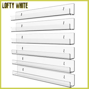 Lofty White 1 4 Layer Nail Polish Display Rack Transparent Acrylic Storage Holder Nail Art Tools Lipstick Organizer Wall-mounted Shelf