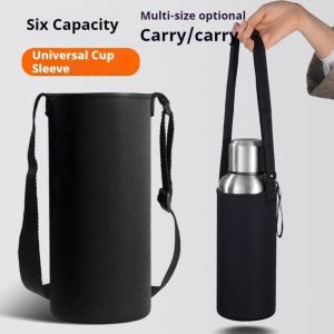 AODDO 750ML/1000ML/1500ML Water Bottle Holder Adjustable Strap Black Bottle Bag Portable Neoprene Insulated Bottle Pouch