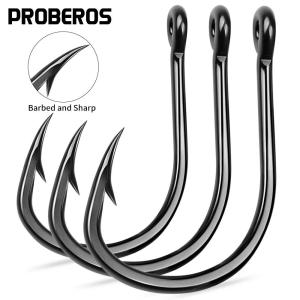 10PCS Thicken Anti-rust Demon Circle High Carbon Steel 8/0# 10/0# 12/0# Fishing Hooks Fishhook Barbed Hooks Bass Fishing Tackle