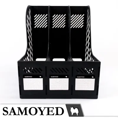 Tempat / Kotak / Keranjang / Rak Plastik Dokumen / Majalah / Magazine / Box File 3 Columns / Kolom / Kotak / Sekat / Susun Samoyed BXF-C3