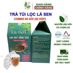 Combo 2 hộp trà túi lọc lá sen (hộp 40 túi) trà sơn mật hồng sâm thanh nhiệt thải độc mất ngủ ổn định huyết áp lợi tiểu hỗ trợ giảm cân