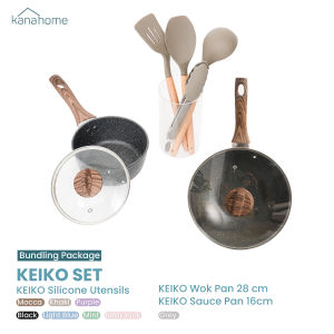 Kanahome - Keiko Set ( Keiko Wokpan Saucepan & Silicone Utensil Set )