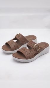 Womens Hollow‑Out Metal Buckle Wedge Slide Sandals EVA Thick Non‑Slip Sole Summer Outdoor