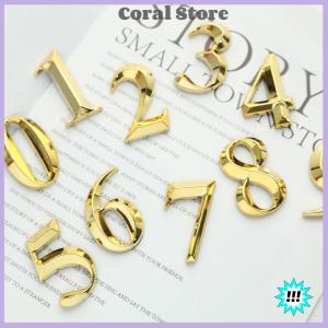 【Coral】💖【HOT SALE】🎈🎈 1PC ความสูง5ซม.สติกเกอร์บ้านสีทองที่อยู่ป้ายประตูทองโมเดิร์นบ้านเลขที่