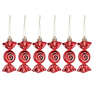 2024 Christmas Tree Ornaments 6Pcs/Box Colorful Candy Pendants New Year Home Christmas DIY Decorative Supplies