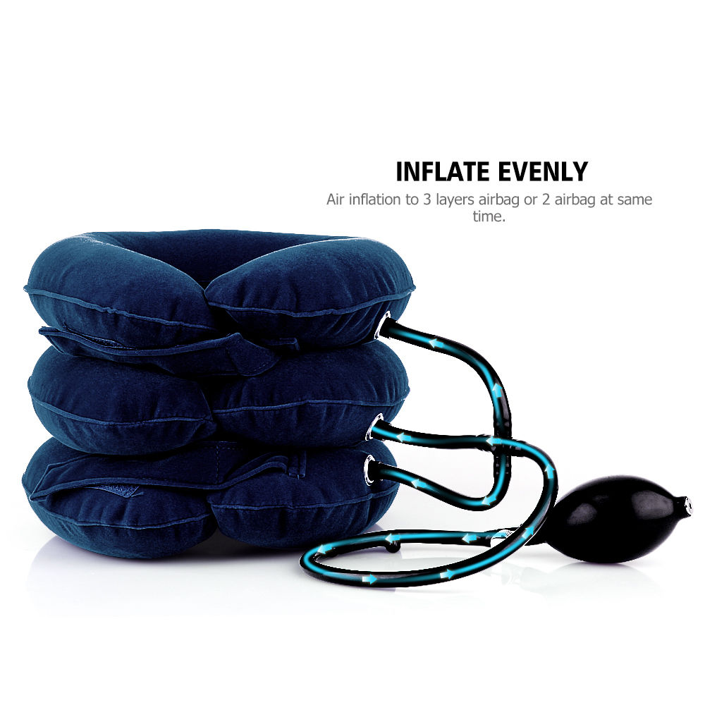 Cuscino da viaggio per il relax del trattore trasportabile, morbido, per la trazione della vertebra cervicale, per il sollievo dal collo, per la correzione della postura e per lo stretching_voghion.com