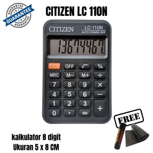 Kalkulator LC 110 N Ukuran Kecil Mini Saku 8 Digit Power Baterai Sekolah Basic