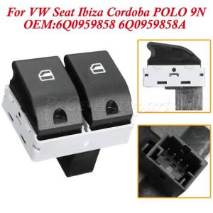 6Q0959858A Electric Power Window Console Switch Button ABS Front 6Q0959858 For VW Seat Ibiza Cordoba POLO 9N 2001- 2009