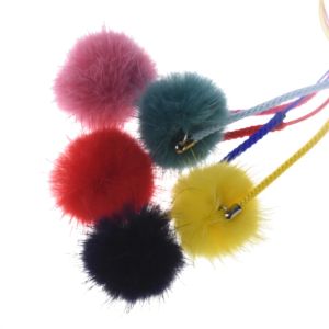 1Pcs Golf Rubber Tees With 4cm Imitation Mink Fur Plush Balls&Handmade Rope Prevent loss Different Colors Golf Ball Hold