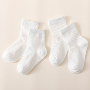 Denoswim màu trắng tinh khiết bé cotton vớ mềm mỏng trẻ sơ sinh nam nữ tất lưới thoáng khí mùa hè trẻ sơ sinh vớ trẻ em