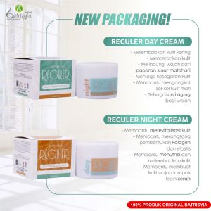 BATRISYIA REGULAR DAY & NIGHT CREAM - Untuk kulit kering atau kulit normal agar kulit senantiasa lembut lembab sehat dan cerah.
