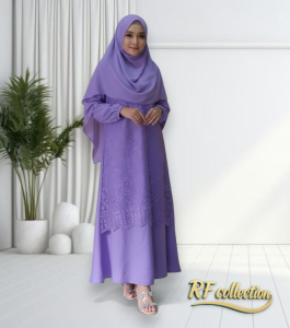 Gamis Brokat Tile Mutiara Wanita Elegan Terbaru