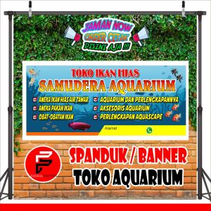 Spanduk Toko ikan / Banner Toko Ikan Hias Ukuran 2 x 1 meter