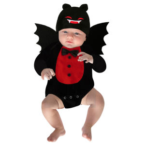 Umorden Infant Baby Boys Girls Halloween Bat Costume Romper Bodysuit Wings Hat 3pcs Set Fleece Devil Vampire Costumes2026