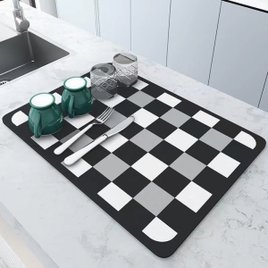 Absorbent pad for kitchen faucet Countertop Dish Drying Mat Anti Slip Quick Drying Dishes Pads Splash Anti mold Cushion Wash Basin Sink Absorbent Pad Durable Coasters Dining Table Heat Insulation mat