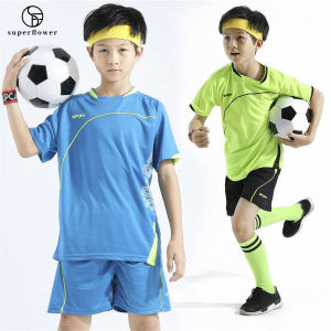 SUPERFLOWER Áo Thi Đấu Bóng Đá Trẻ Em Quần Soóc Thể Thao Bé Trai Và Bé Gái Đồng Phục Đội Bóng Rổ Trẻ Em Bộ Đồ Thể Thao Tập Thể Dục