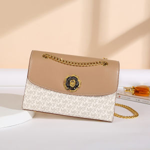 MK F Womens Bag 2026 New fashion trendy Korean-style camellia bag versatile chain shoulder crossbody small square bag