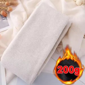 Winter Warm Thermal Fleece Lined Oat Grey Pantyhoses Comfort Japanese Ribbed Cotton Tight Velvet Plush Soft Non Pilling Leggings