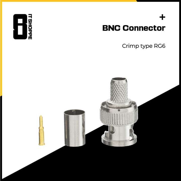 BNC crimp type connector RG6 connector (silver) | Lazada