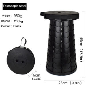 Folding Telescopic Stool Portable Telescopic Collapsible Stools Lightweight Simple Compact Seat for Adults Seniors Subway Fishing Garden Camping Travel