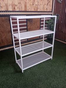 IRONSERVICE : ชั้นวางของ 4 ชั้น พื้นตะแกรงเหล็ก ปิดรอบด้วยตะแกรงเหล็ก " เฟอร์นิเจอร์ โครงเหล็กกันสนิม ตกแต่งภายในและภายนอก มีประกัน " (จัดส่งรวดเร็ว)