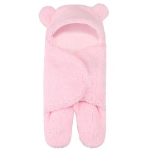 Hntob 0-3M Baby Sleepsack Bag Winter Plush Blanket Newborn Thickened Shockproof Package Swaddling