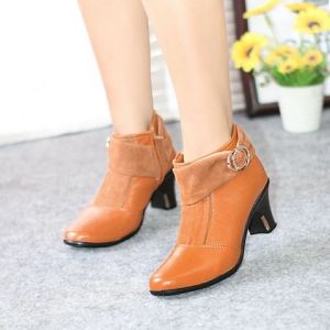 Sepatu boots wanita dewasa bahan kulit sintetis sepatu pesta Boots Fashion cewe korea heels tinggi 7cm PSA 15