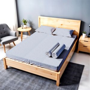 Eiyogen - Sprei Set 160x200cm Motif Polos Emboss Mewah Dan Elegan