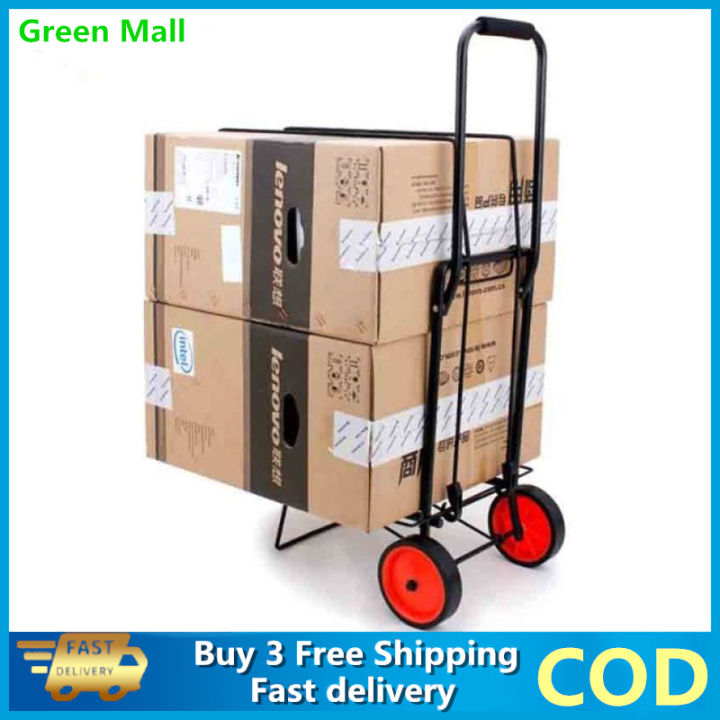 Foldable Trolley Rubber Wheels Heavy Duty Compact Luggage Cart Portable  Trolley for Travel Shopping Trolleys Carriers (Cod) Lazada PH