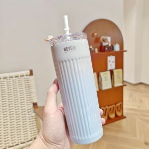 [ Chính Hãng ] Ly Giữ Nhiệt Tyeso Seygm 500ml Dáng Dài Có Nút Chống Tràn Tặng Túi Trong Suốt Cọ Rửa Ống Hút Và Nút Bịt Ống Hút