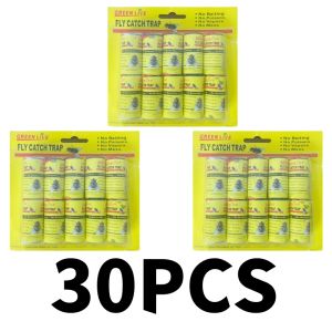 【New Product Discounts】50PCS Insect Bug Fly Glue Paper Catcher Trap Ribbon Tape Strip Sticky Flies Indoor Fly Ribbons Fruit Fly Traps for Indoors and Outdoors Bug Trap for Winged Insects Set of 10 ﻿