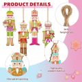 36 Pcs Nutcracker Ornaments for Christmas Tree Wooden Nutcracker Bulk Christmas Hanging Ornaments Xmas Decorations for Home Holiday Decor. 