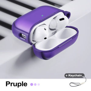 Luxury Matte Shockproof Case For AirPods 4 2024 / Pro2 / 3rd / 1 / 2nd Generation Wireless Headphone Full Cover For AirPods Pro Frosted Translucent Protective Casing With Keychain